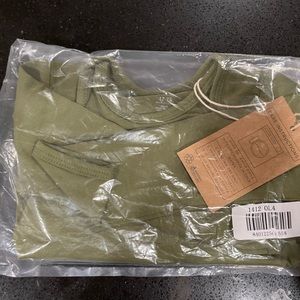 Kyte baby long sleeve bodysuit Olive, 12-18m, NEW IN BAG